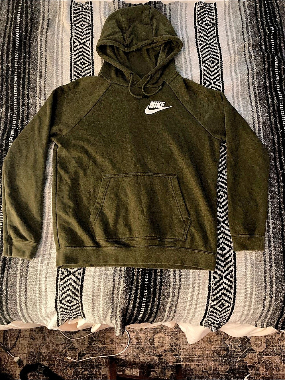 Nike Olive Green Pullover Hoodie // size medium